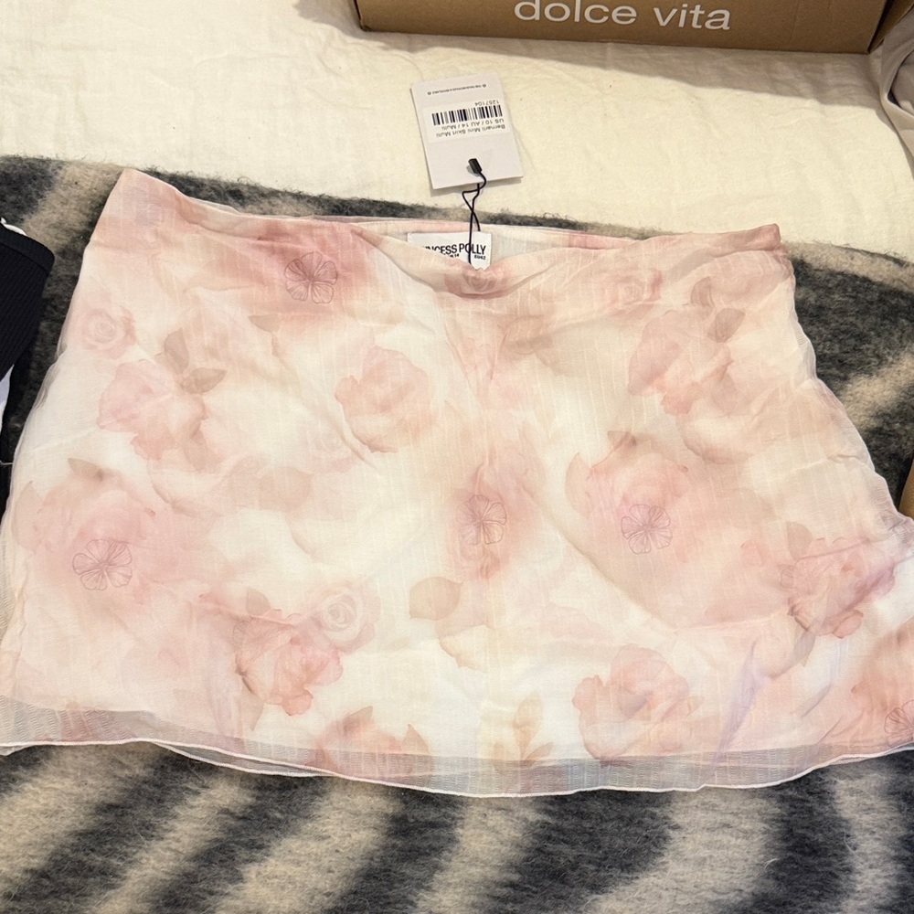 Princess Polly Pink Floral Mini Skirt